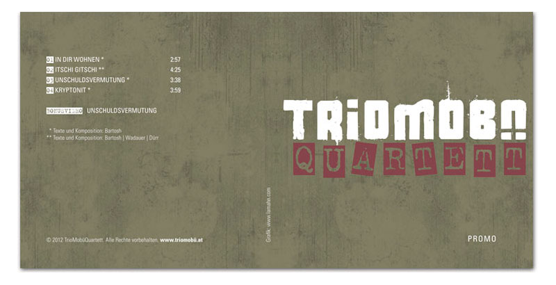 CD-Artwork aufgeklappt, Promo-CD für die Band TriomobüQuartett